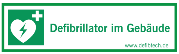 Aufkleber Defibrillator im Gebäude Innenklebend