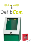 DefibCab Schutzschrank Außenbereich mit DefibCom und Zylinderschloß (Inkl. Notschlüsselkaste)