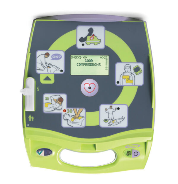 ZOLL AED Plus Halbautomat Deckel mit Grafik