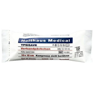 YPSISAVE Verbandpäckchen – elastische Fixierbinde mit Vlieskompresse, steril Größe G 10 x 12 cm