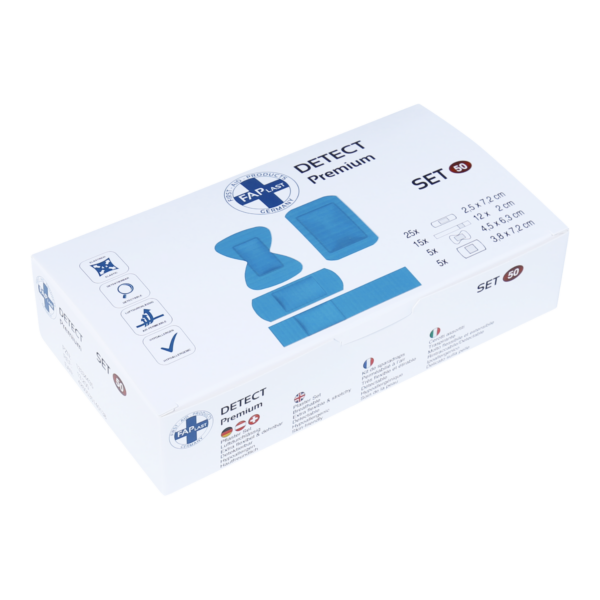 FAP LAST Pflaster Detect – Detektierbare Wundpflaster, 50 Stk. pro Schachtel – Blau