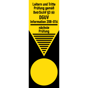 Leiter-Grundplakette gemäß BetrSichV & DGUV Information 208-016 – 45 × 130 mm, selbstklebende Folie