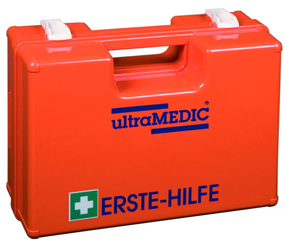 Erste-Hilfe-Koffer ultraBOX SUPER II mit Wandhalterung – DIN 13169:2021