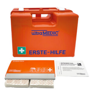 Erste-Hilfe-Set ultraAID I EH-Koffer gefüllt + Pflasterspender + Gutschein Füllung DIN 13157
