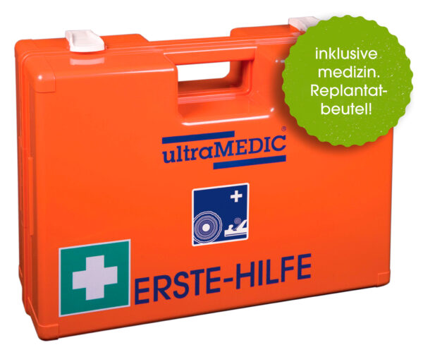 Erste-Hilfe-Koffer HOLZ mit Spezialfüllung inkl. med. Replantatbeutel