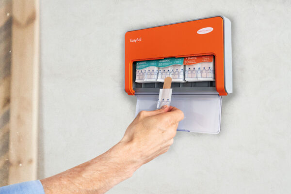 EasyAid Pflasterspender mit Füllung Standard I – Wandspender inkl. 90 Pflasterstrips