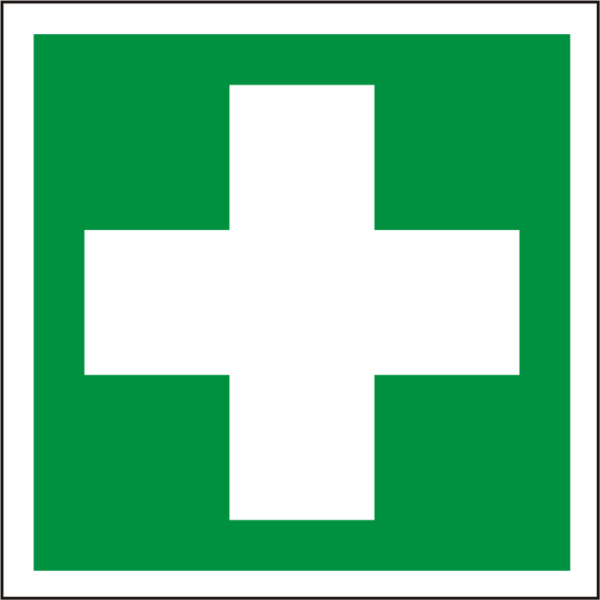 Rettungsschild Erste Hilfe E003 nach ISO 7010 – 200 x 200 mm, selbstklebend