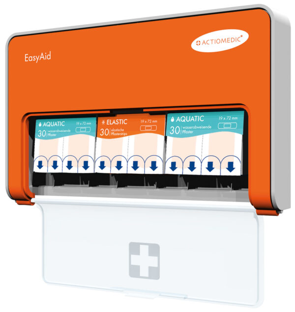 EasyAid Pflasterspender mit Füllung Standard I – Wandspender inkl. 90 Pflasterstrips